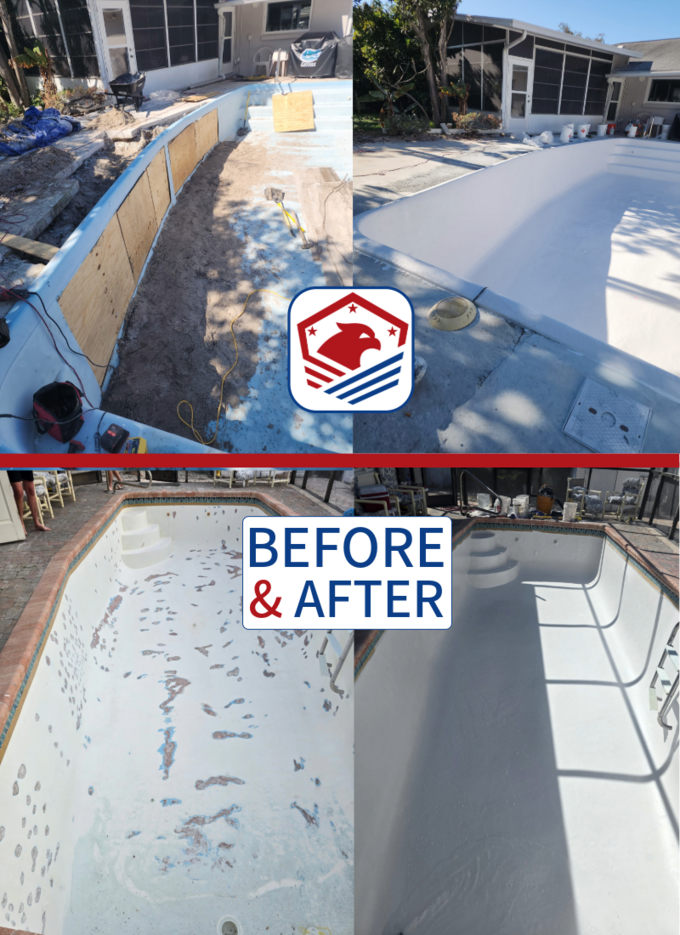 Before and After Pool Resurfacing in Hurst
