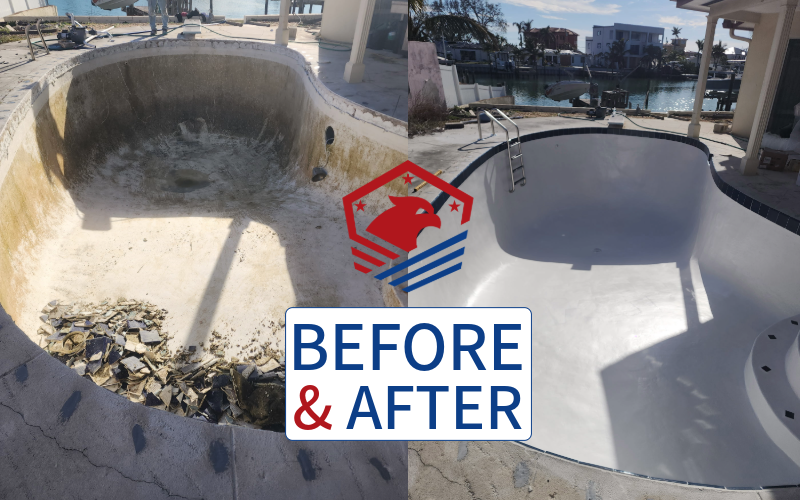 Before & After Fiberglass Pool Resurfacing in Hurst
