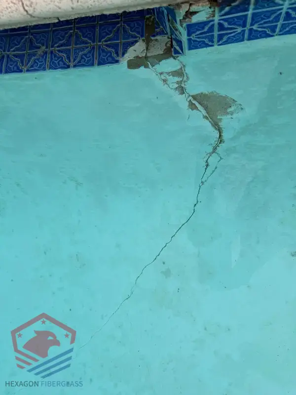 Pool Remodeling — Before (view 3) — Hexagon Fiberglass Pools