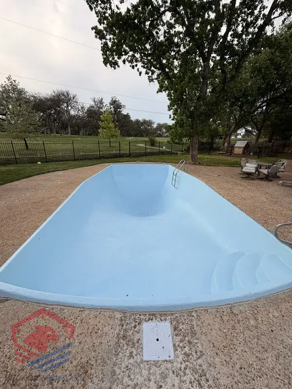 Fiberglass Pool Resurfacing & Skimmer Replacement — after resurfacing