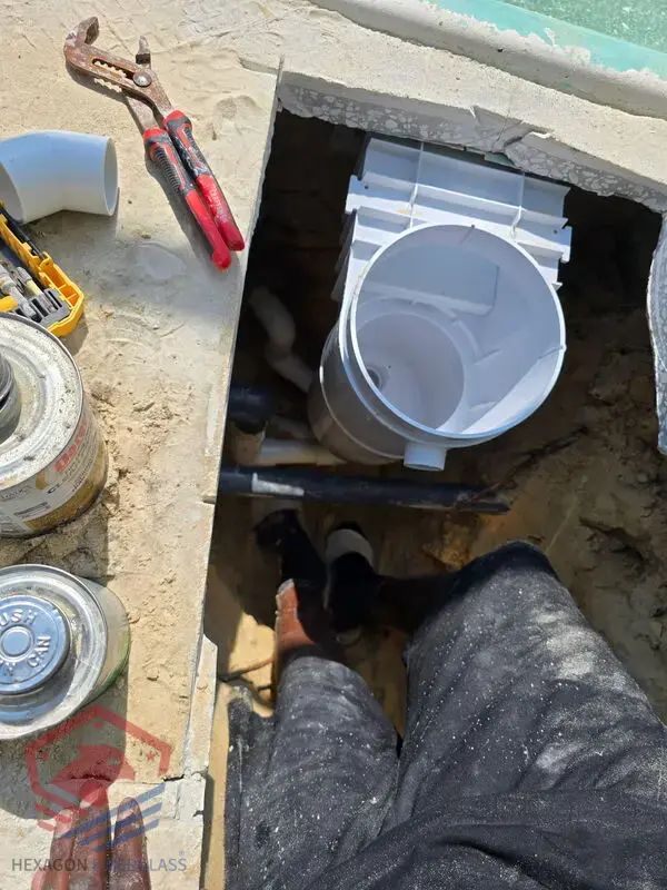 Skimmer Replacement — Cutout — Hexagon Fiberglass Pools