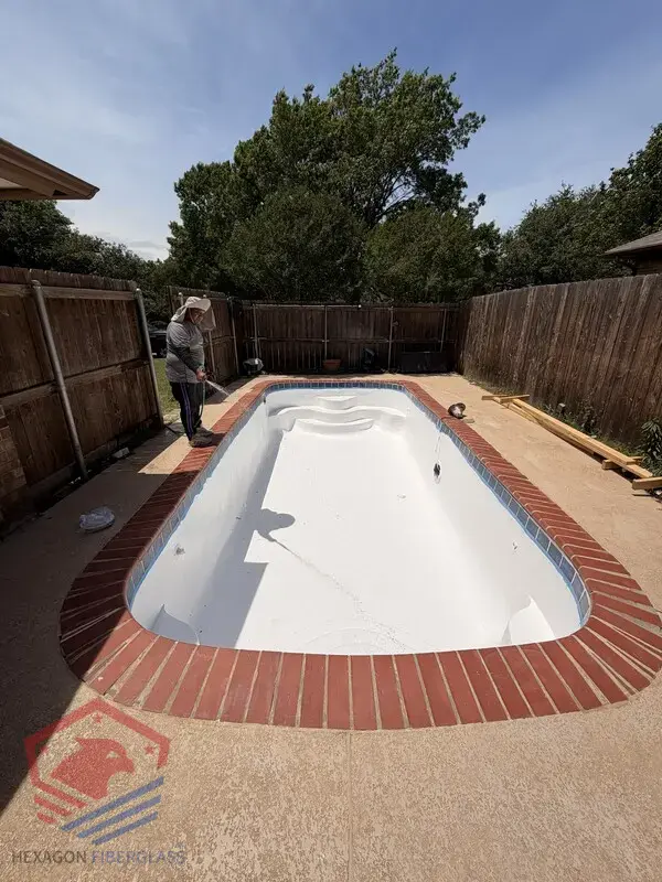 Fiberglass Pool Resurfacing & Tile Grout — after resurfacing